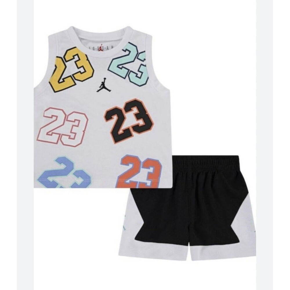 NWT Jordan Little Boys 23 All Over Print 2-Piece Tank Top & Shorts Set Size 4T